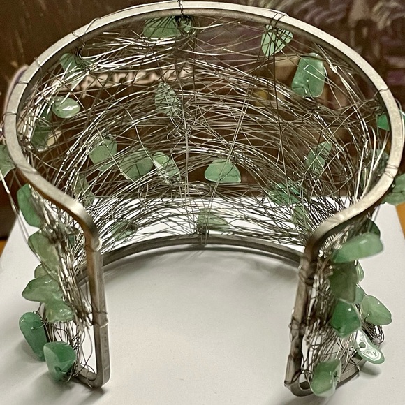 BOGO 1/2 off: SPIN by Mitchell Gross Jeweled Cobweb Cuff Bracelet - Picture 2 of 2